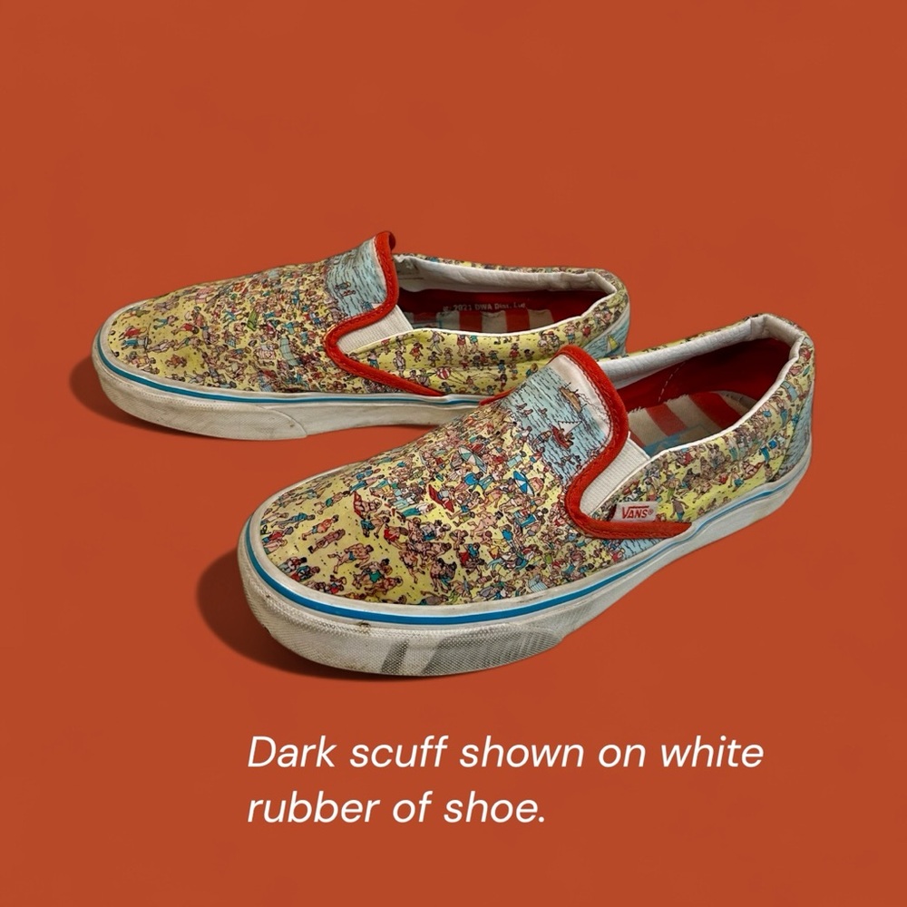 Vans Where’s Waldo Limited Edition Classic Slip-on Skate Shoes Men’s SIZE 6.5 - Picture 4 of 11